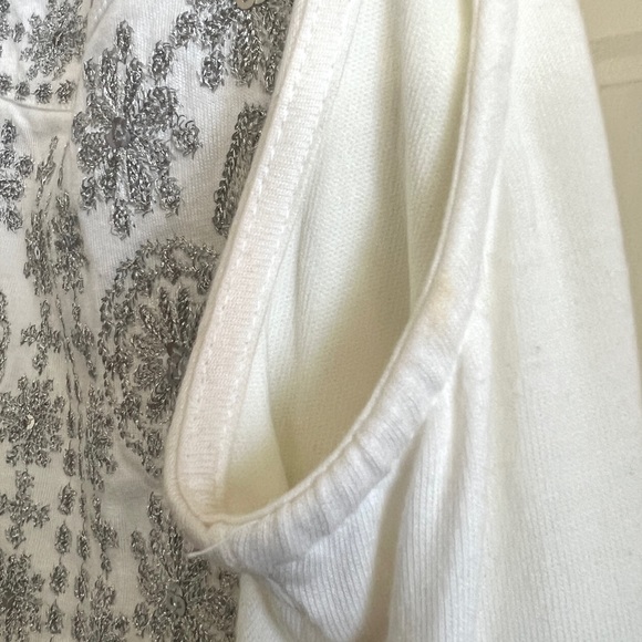 NWT INC Small Petite Sleeveless Racerback Tank White Dress with Sequins - Picture 5 of 12